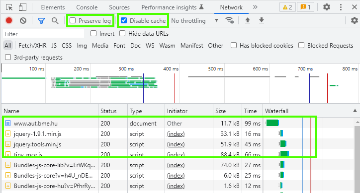 Network tab