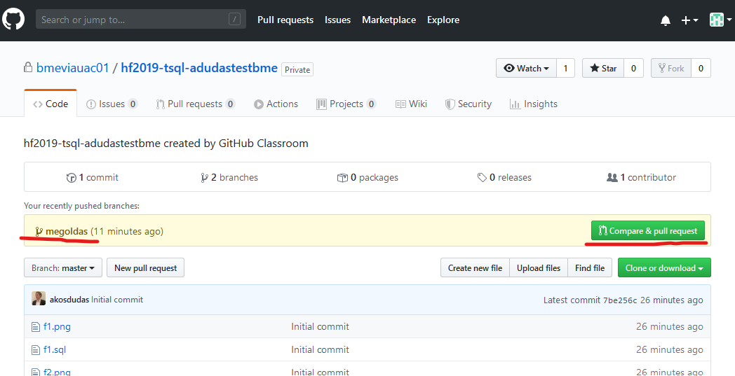 GitHub create pull request